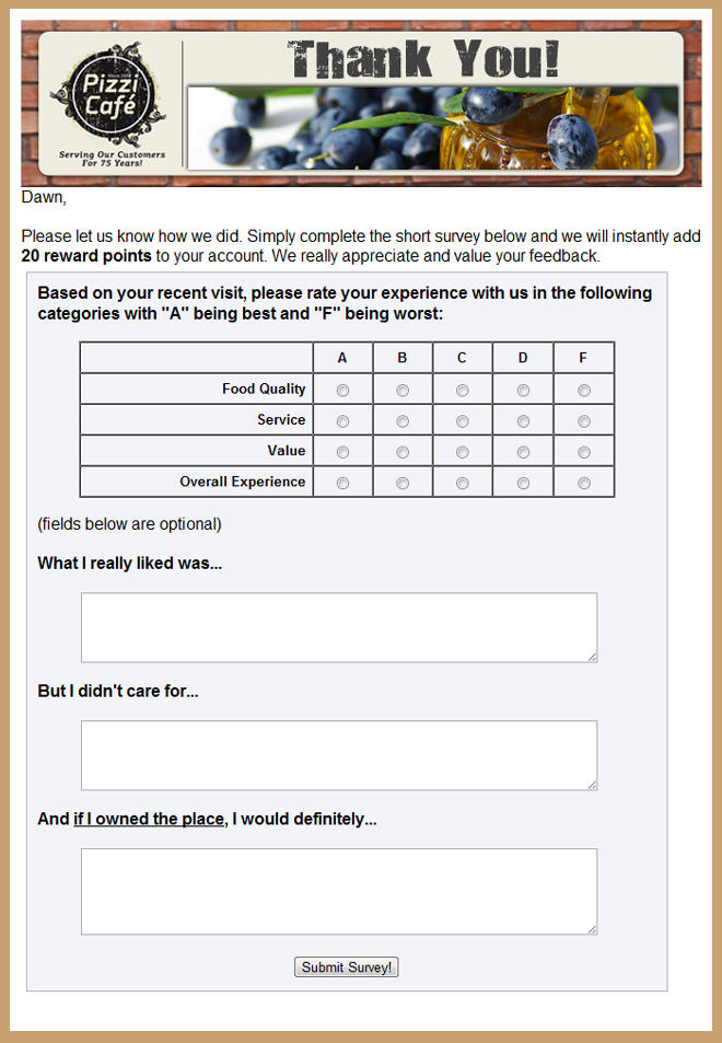 customer feedback restaurant feedback forms